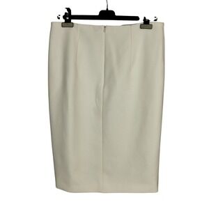 Paule Ka Wool Blend Tailored Pencil Skirt Size Large Cream Off White Knee Length